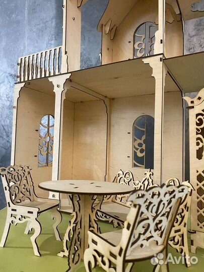 Кукольный домик для барби с мебелью