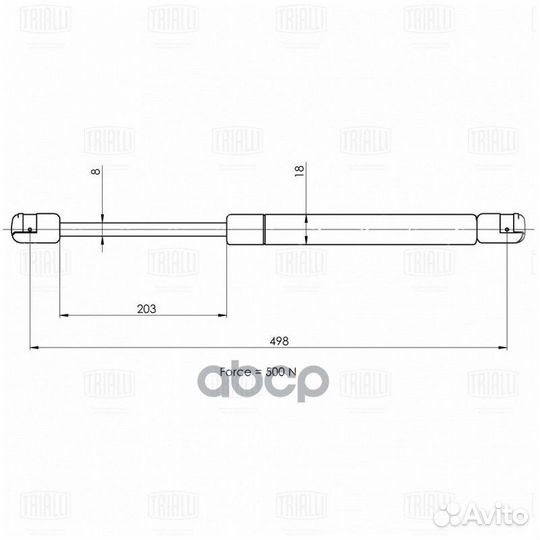 Упор газовый (амортизатор) для а/м VW Golf IV