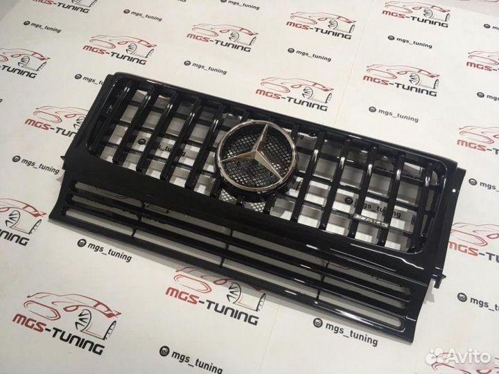 Решетка Мерседес G-Class GT Черная Хром звезда AMG