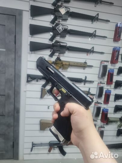 Страйкбольный Пистолет WE Glock 34 Custom BK