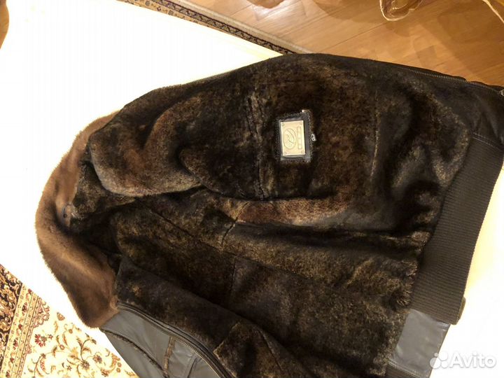 Зимняя мужская кожаная куртка