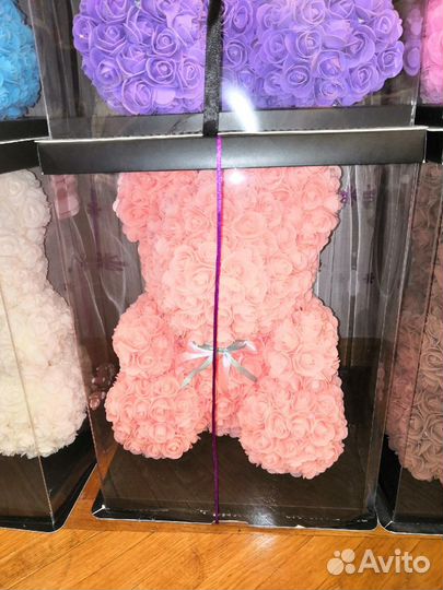 Мишка из роз, мишка из цветов. В наличии