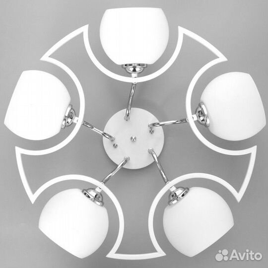 Люстра 2781/5 E27 40Вт бело-хромовый 55х55х25 см