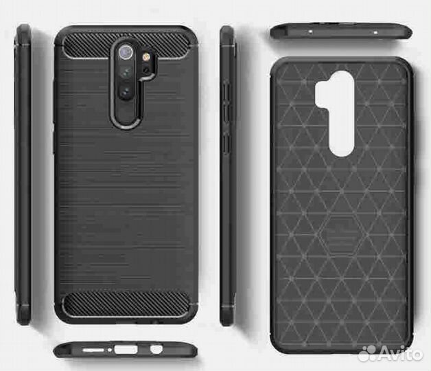 Чехол для Redmi Note 8 (синий графит и карбон)