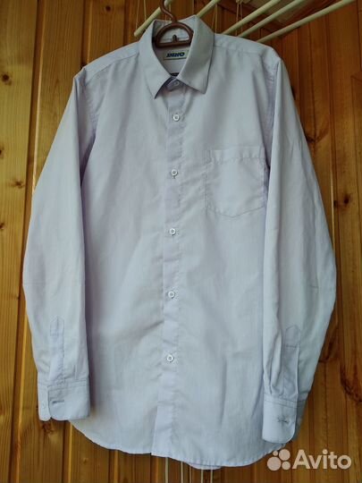 Рубашки (белая,сиреневая,в клетку) 36/158-164