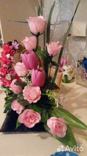 Интерьерные композиции из искусственных цветов