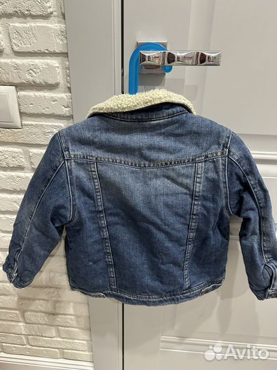 Джинсовая утепленная куртка zara 110