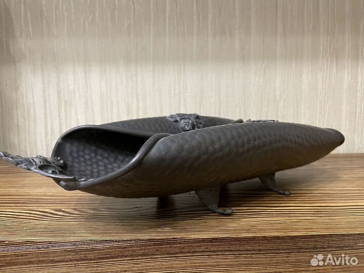 Ваза конфетница фруктовница олово Европа 37см