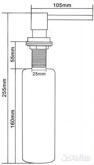 Дозатор для жидкого мыла mexen квадратный, хром