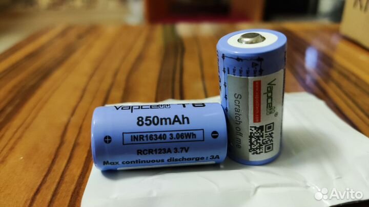 Аккумулятор vapcell 16340 (CR123A, CR17345)