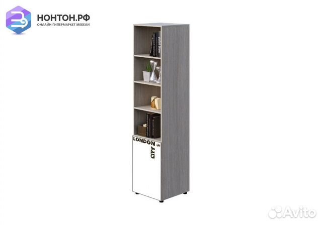 Стеллаж Мийа-3А ясень шимо светлый / белая шагрень