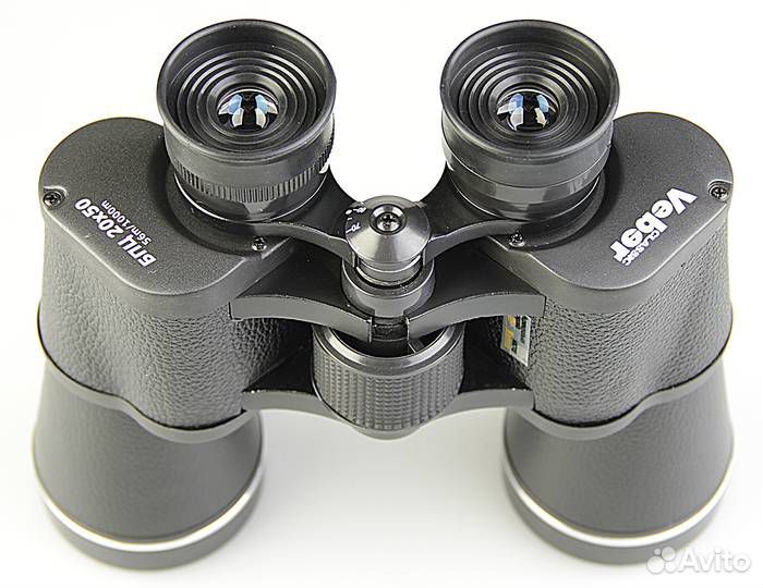 Бинокль Veber Classic бпц 20x50 черный, кожа