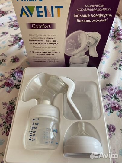 Молокоотсос ручной avent соска 0+