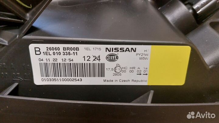 Фара левая на nissan qashqai j10