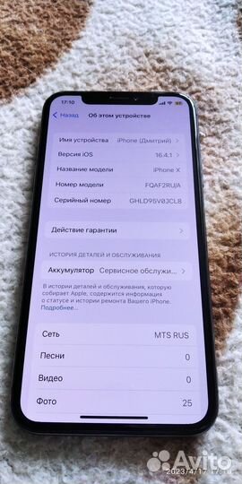 iPhone X, 256 ГБ