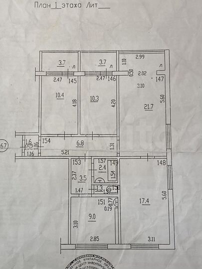 4-к. квартира, 90 м², 1/9 эт.