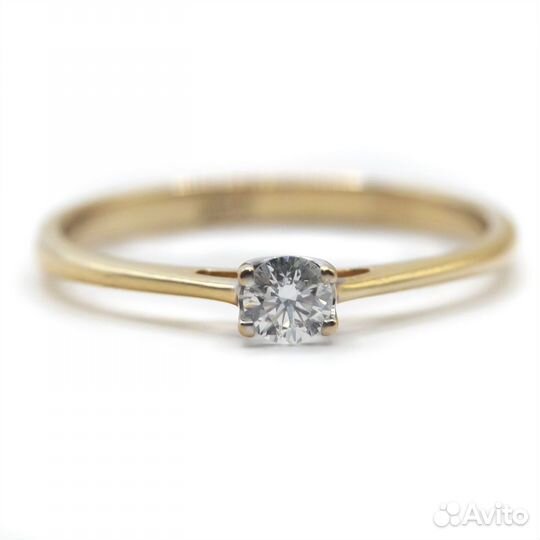 Кольцо из красного золота с бриллиантом
