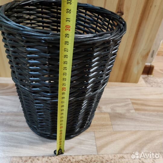 Корзина плетеная - черный лак