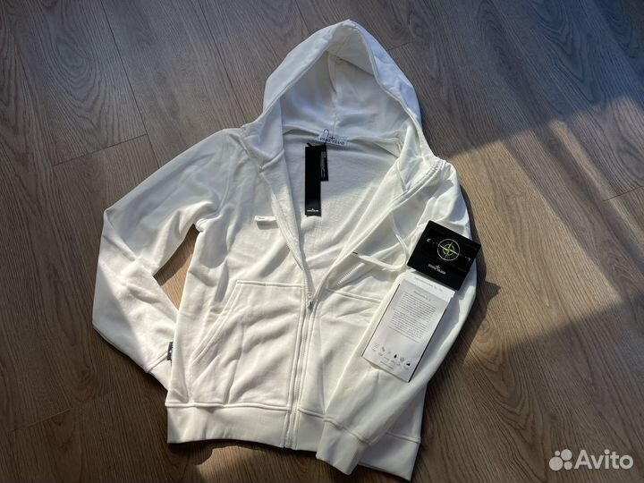 Зип худи stone island белая * легит патч
