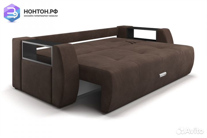 Диван еврокнижка Мальтида коричневый / бежевый