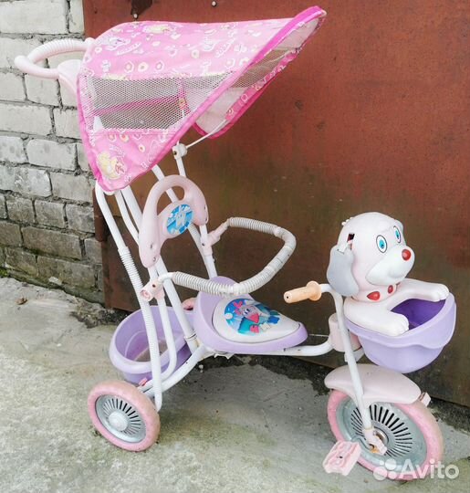 Велосипед-коляска детский трехколесный с ручкой