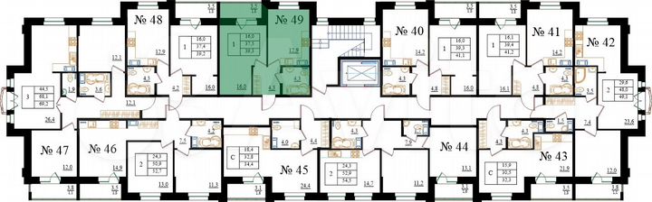 1-к. квартира, 39,3 м², 5/8 эт.