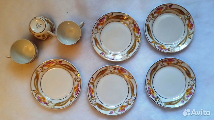 Чайный сервиз СССР Вербилки Маки Фарфор