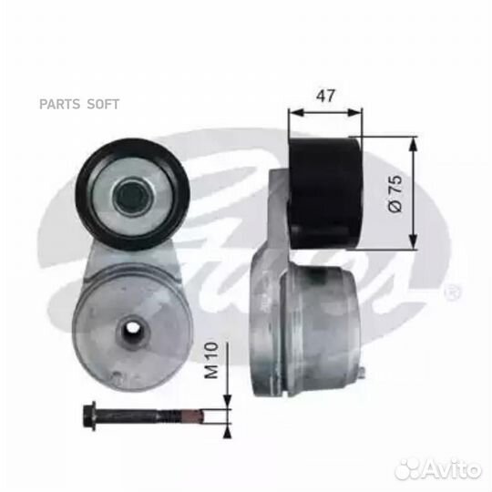 Gates T38576 T38576 натяжитель ремня в сборе 74x46