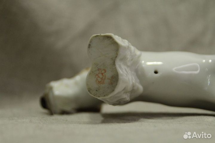 Статуэтка фарфоровая собака. Фокстерьер. лфз