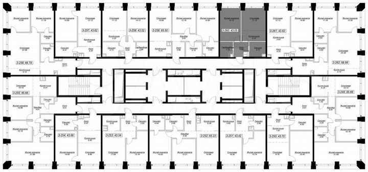 1-к. квартира, 43,6 м², 21/55 эт.