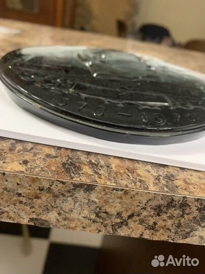 Плакетка настольная стекло Ленин 1870-1970 г