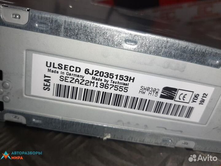 Магнитола seat Ibiza 4 2012 6J2035153H