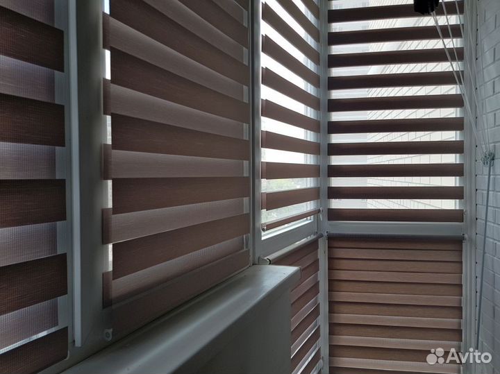 Рулонные шторы день ночь зебра Q7905-K2898