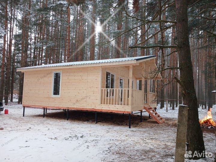 Каркасный дом 9х7м с террасой