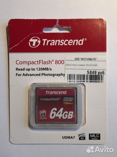 Карта памяти CF 64GB Transcend