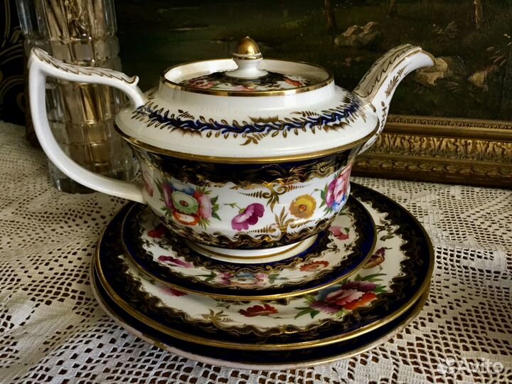Антикварный чайный сервиз. 25 предметов. Англия