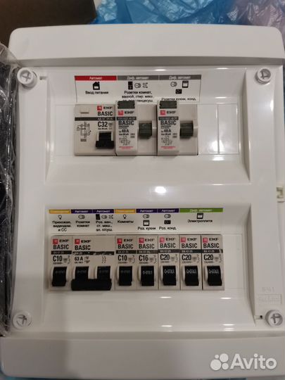 Щиток электрический с автоматами и узо