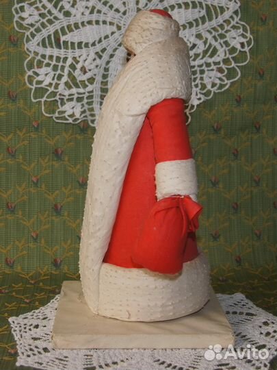 Старинный ватный Дед Мороз СССР с этикеткеткой