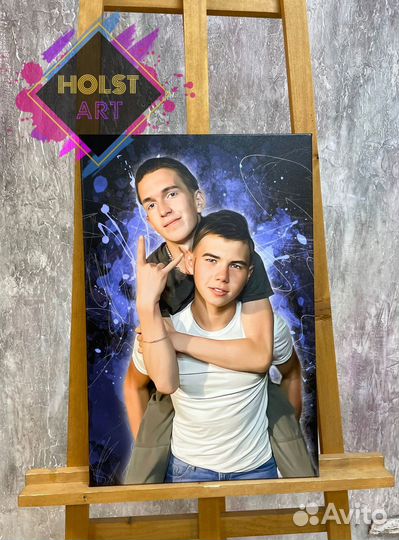 Портрет по фото на холсте