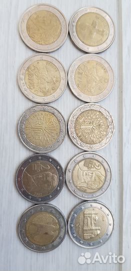 Монеты Евро 1, 2; Евроценты 50, 20, 10, 5, 2, 1