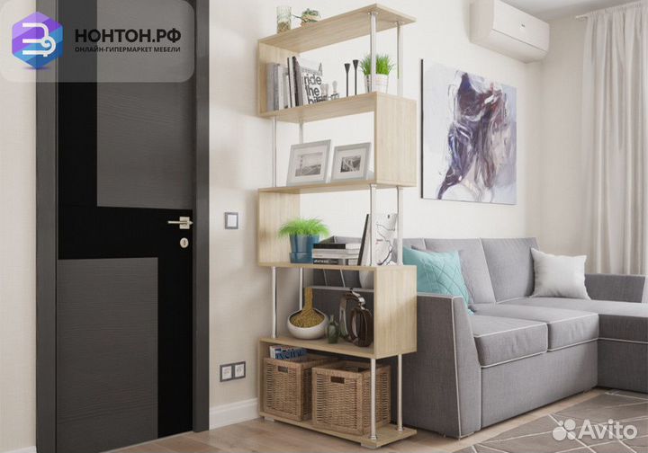 Стеллаж Стойка 6 дуб млечный