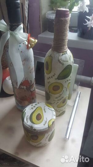 Декупаж банок и бутылок