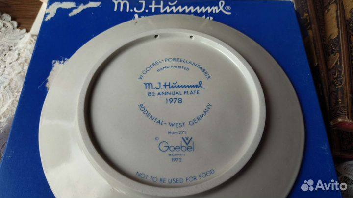 Настенная тарелка фарфор Германия Goebel 1978
