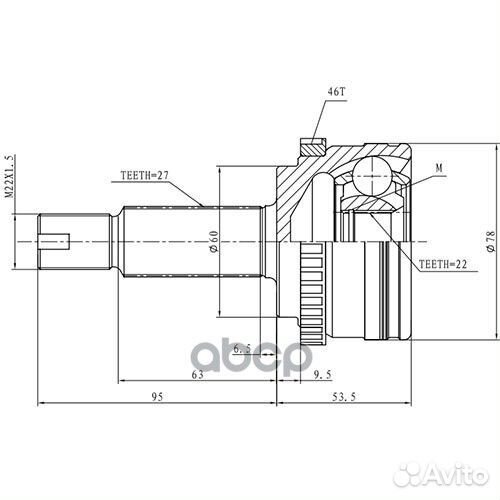 Шрус наружний Hyundai I30 (07-12) zikmar Z87333R