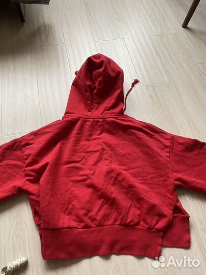 Толстовка красная Bershka женская с капюшоном S