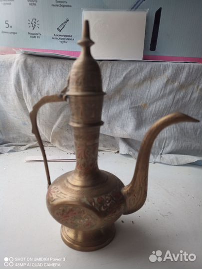 Кумган кувшин винтаж, латунь СССР 17 см