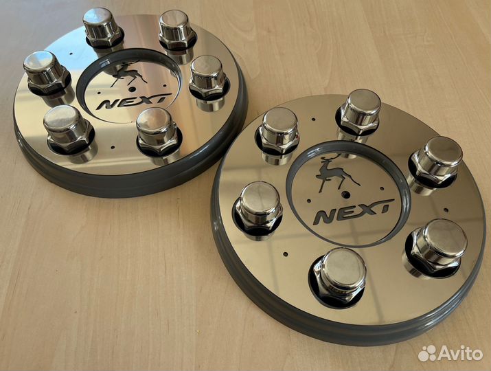 Колпаки газель серые + нержавейка + колпачки хром