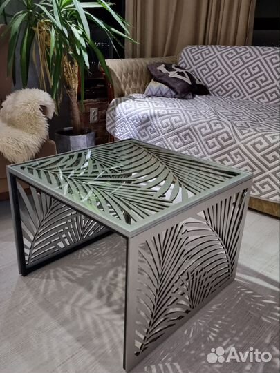 Журнальный столик лофт с подсветкой