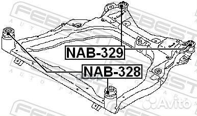 Сайлентблок подрамника задний NAB329 Febest