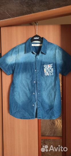 Джинсовая рубашка для мальчика 146